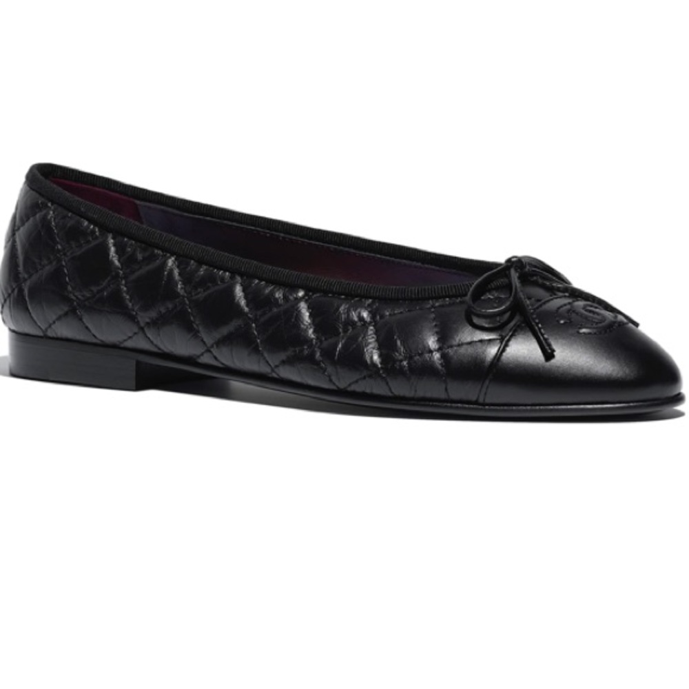 Black ballet channel flats